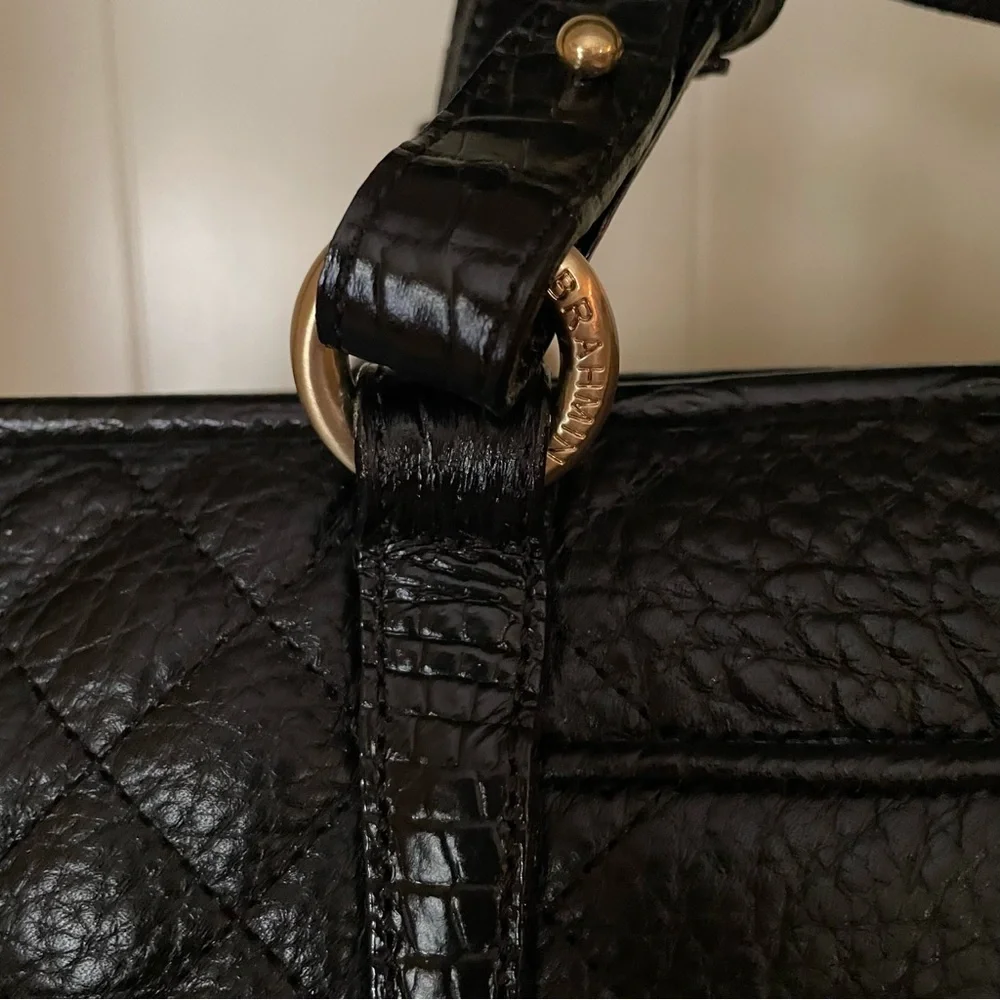 BRAHMIN BLACK MINI ASHER HEMLOCK MELBOURNE BAG - Picture 7 of 15